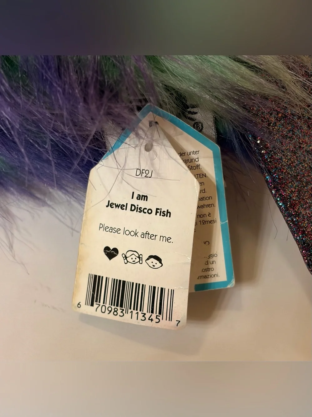 Jellycat Jewel Disco Fish NWT - Rare, Retired Plush Stuffie